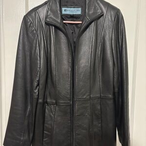 Kenneth Cole Reaction Charcoal Leather Jacket